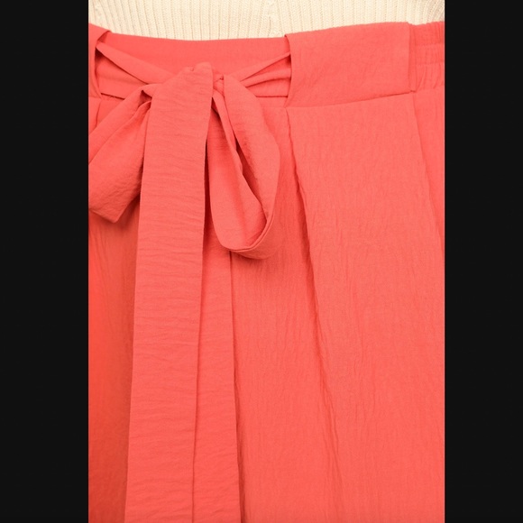 Lulu’s Sunny Approach Coral Tie-Front Wide-Leg Pants - Picture 7 of 8
